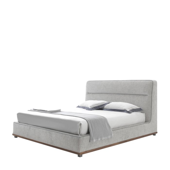 Кровать Lysette King Size серого цвета 180х200
