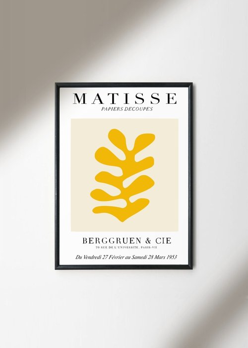 Постер Matisse Papiers Decoupes Yellow 30х40 в раме черного цвета