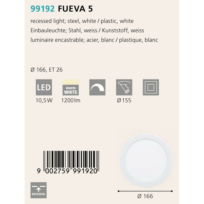 Светильник точечный Fueva белого цвета - купить Потолочные светильники по цене 2390.0
