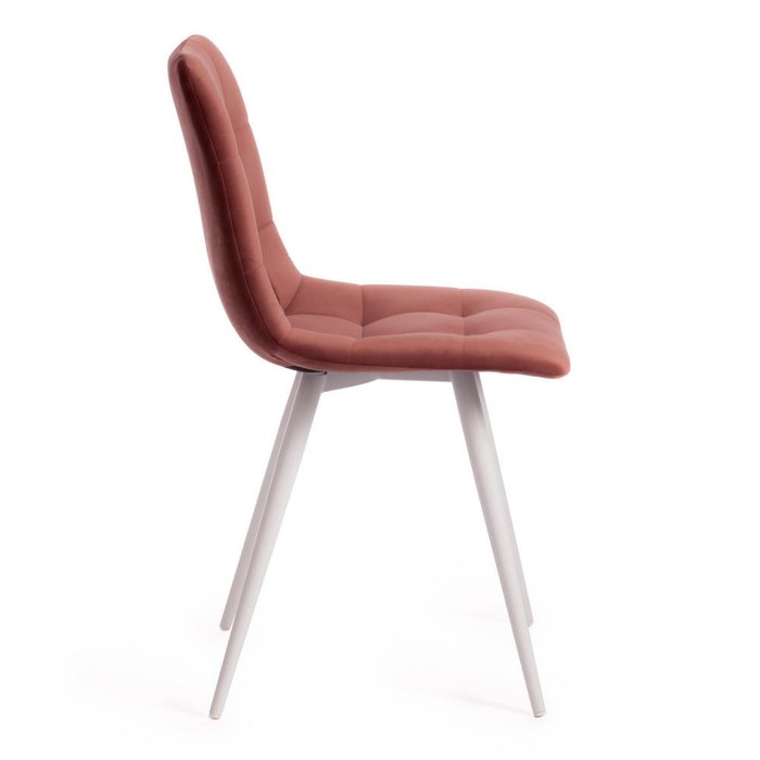 Стул Chilly кораллового цвета с белыми ножками - купить Обеденные стулья по цене 3780.0