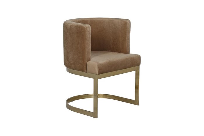 Стул коричневого цвета на металлическом каркасе  - купить Обеденные стулья по цене 40400.0