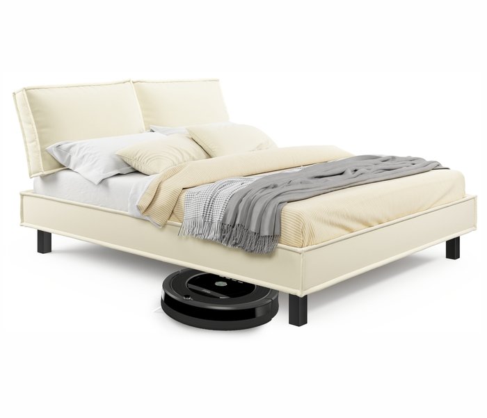 Мягкая кровать Bali 160х200 бежевого цвета без подъемного механизма