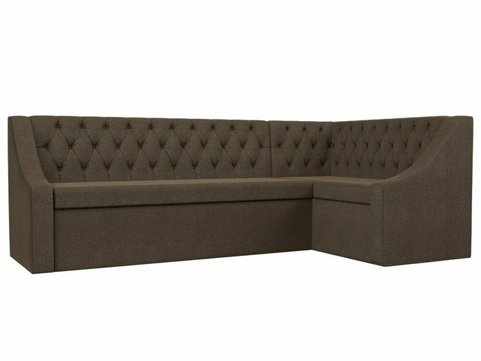 Кухонный угловой диван-кровать Мерлин коричневого цвета правый угол