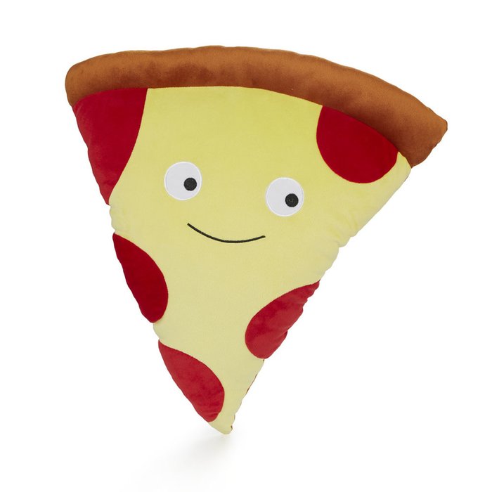 Подушка диванная Pizza Pepperoni желто-красного цвета