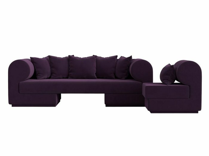 Набор мягкой мебели Кипр 2 фиолетового цвета - купить Комплекты мягкой мебели по цене 75998.0