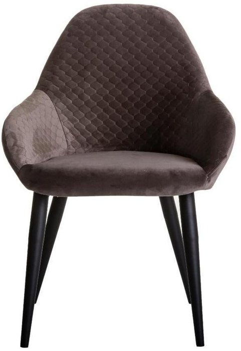 Стул Kent серо-коричневого цвета с черными ножками - лучшие Обеденные стулья в INMYROOM