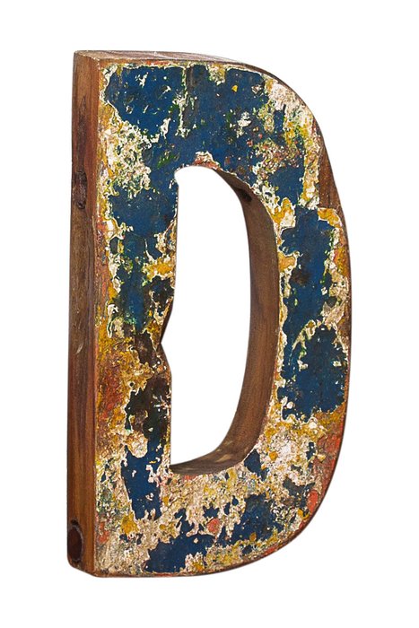 Декор буква D из фрагмента рыболовецкого судна