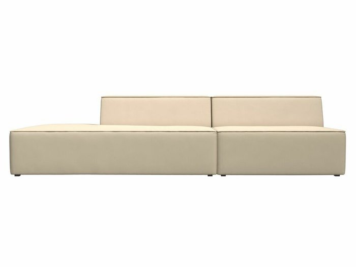 Прямой модульный диван Монс Модерн бежевого цвета (экокожа) левый - купить Прямые диваны по цене 49999.0