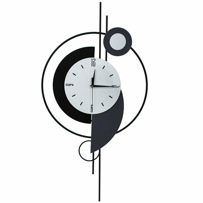 Часы настенные декоративные бело-черного цвета
