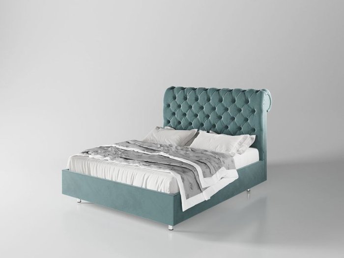 Кровать Версаль 200х200 тёмно-бирюзового цвета  с подъемным механизмом