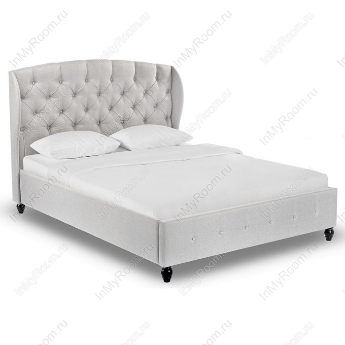 Кровать двуспальная Hadson 160х200 светло-серого цвета - лучшие Кровати для спальни в INMYROOM