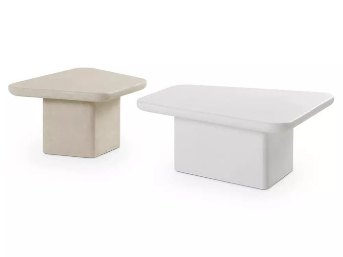 Набор из двух журнальных столиков Beto бело-бежевого цвета - лучшие Журнальные столики в INMYROOM Набор из двух журнальных столиков Beto бело-бежевого цвета - лучшие Журнальные столики в INMYROOM