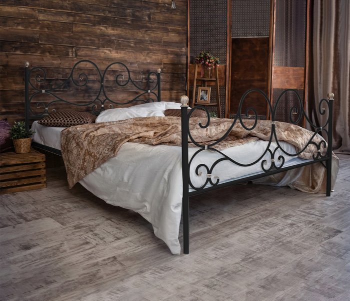 Кованая кровать Верона 160х200 черного цвета - лучшие Кровати для спальни в INMYROOM