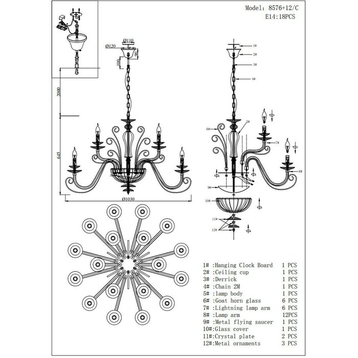 Люстра Newport 8570 Annabelle 8576+12/C gold polished - лучшие Подвесные люстры в INMYROOM Люстра Newport 8570 Annabelle 8576+12/C gold polished - лучшие Подвесные люстры в INMYROOM