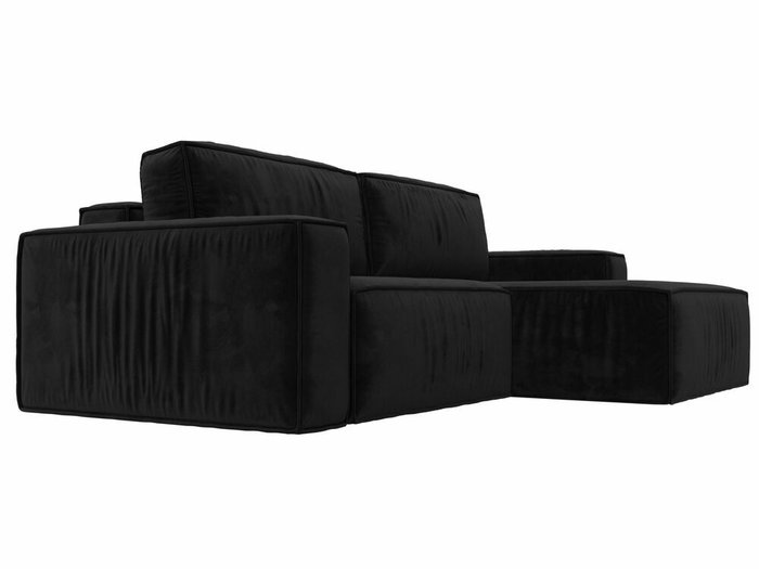 Угловой диван-кровать Прага классик черного цвета правый угол - лучшие Угловые диваны в INMYROOM