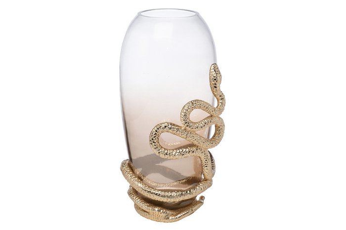 Ваза декоративная Serpente из металла и стекла 