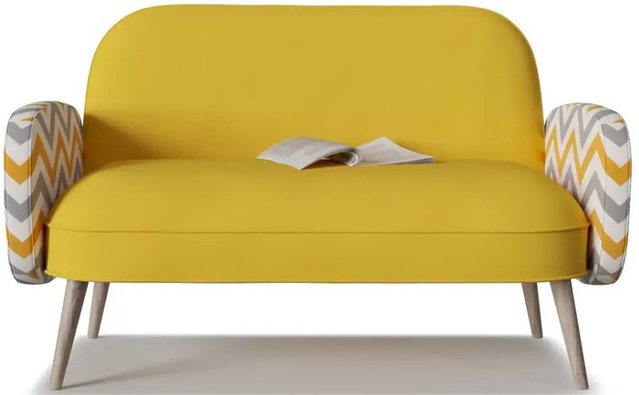 Диван прямой Бержер желтого цвета - купить Прямые диваны по цене 15285.0