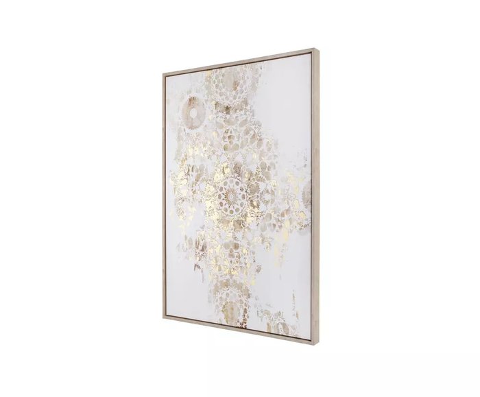 Картина Mandala Gold 60х90 бело-золотого цвета - купить Картины по цене 10390.0 Картина Mandala Gold 60х90 бело-золотого цвета - купить Картины по цене 10390.0