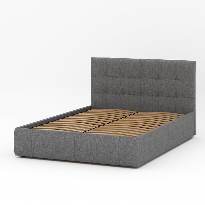 Кровать Венера-2 140х200 серого цвета с подъемным механизмом (рогожка) - купить Кровати для спальни по цене 23056.0
