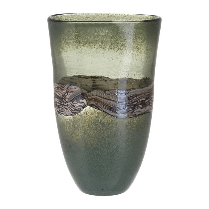 Стеклянная ваза зеленого цвета