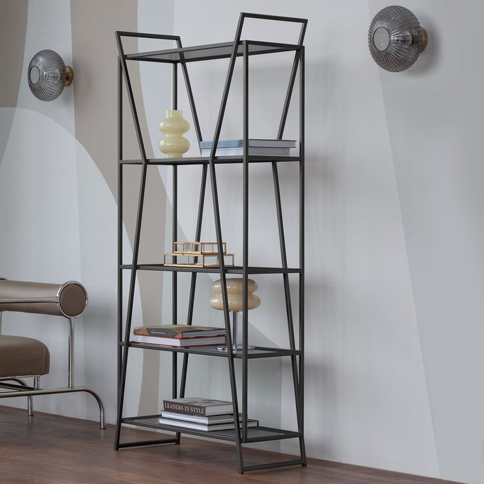 Стеллаж Oslo Mini черного цвета - лучшие Стеллажи в INMYROOM Стеллаж Oslo Mini черного цвета - лучшие Стеллажи в INMYROOM