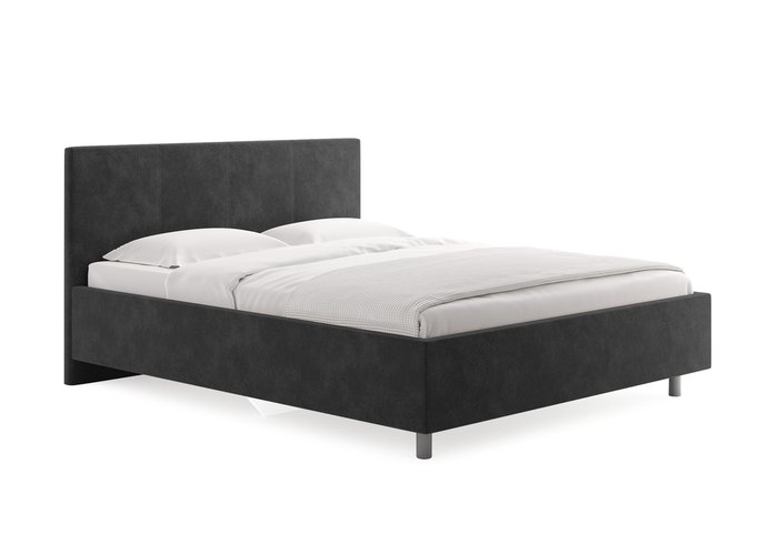Кровать Prato 160х200 темно-серого цвета без основания и подъемного механизма