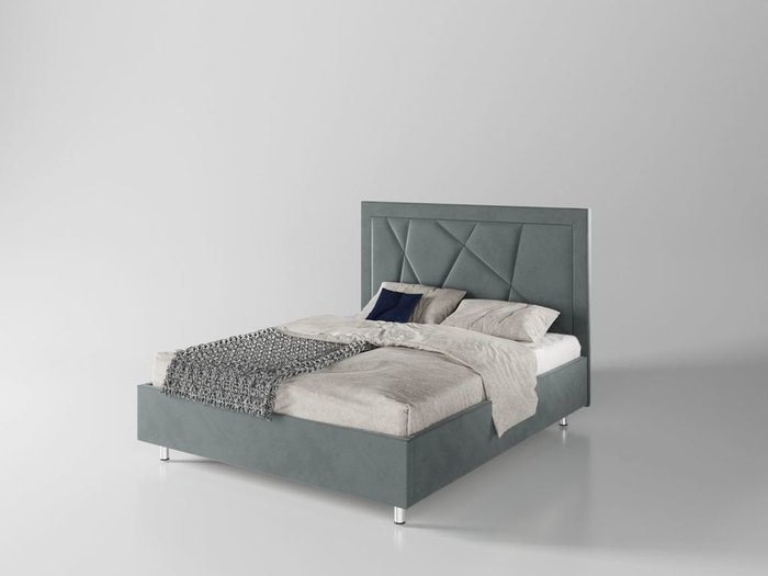 Кровать Геометрия 140х200 серого цвета
