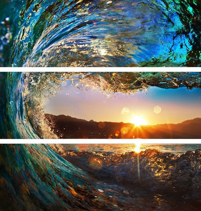 Триптих с фотопечатью "Морской закат"