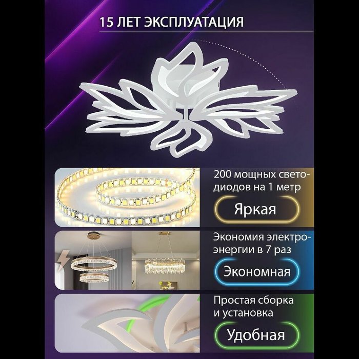 Потолочная люстра Rif LED LAMPS 81118/5C (акрил, цвет белый) - лучшие Потолочные люстры в INMYROOM Потолочная люстра Rif LED LAMPS 81118/5C (акрил, цвет белый) - лучшие Потолочные люстры в INMYROOM