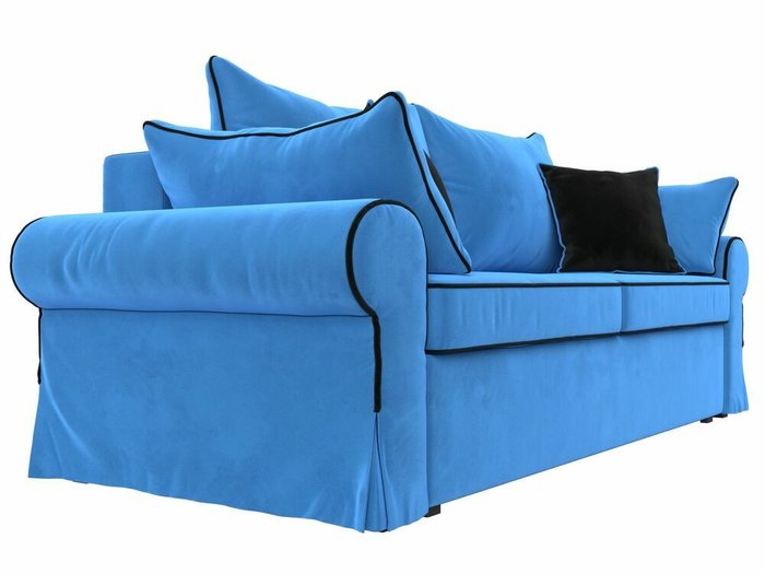Прямой диван-кровать Элис темно-голубого цвета - лучшие Прямые диваны в INMYROOM