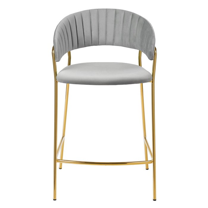 Полубарный стул Turin серого цвета с золотыми ножками - купить Барные стулья по цене 20980.0