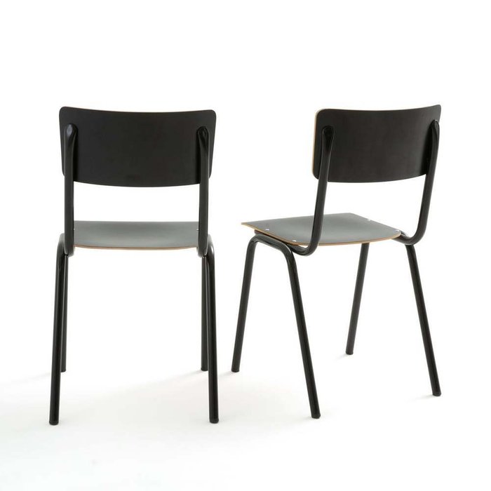 Набор из двух стульев Hiba черного цвета  - купить Обеденные стулья по цене 19580.0