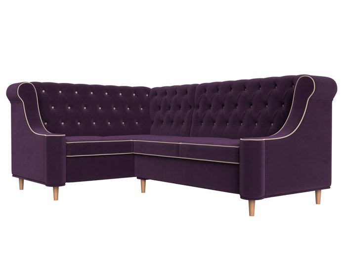 Угловой диван Бронкс фиолетового цвета левый угол - лучшие Угловые диваны в INMYROOM