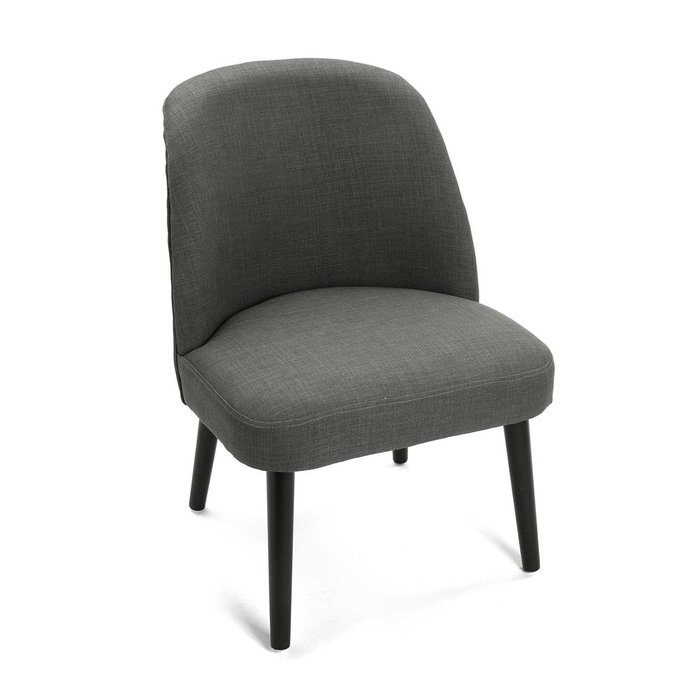Кресло из дерева и ткани темно-серого цвета - купить Интерьерные кресла по цене 25200.0