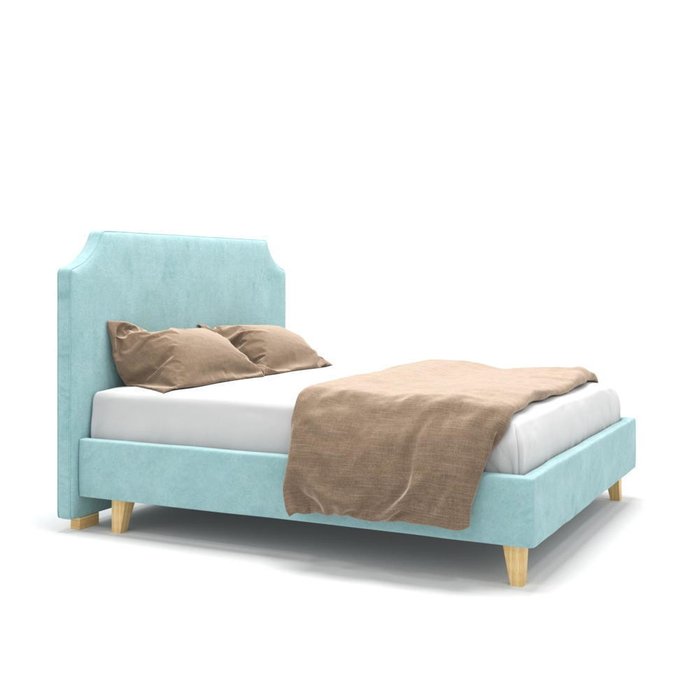 Кровать Natalie на ножках голубая 200х200 - купить Кровати для спальни по цене 78900.0