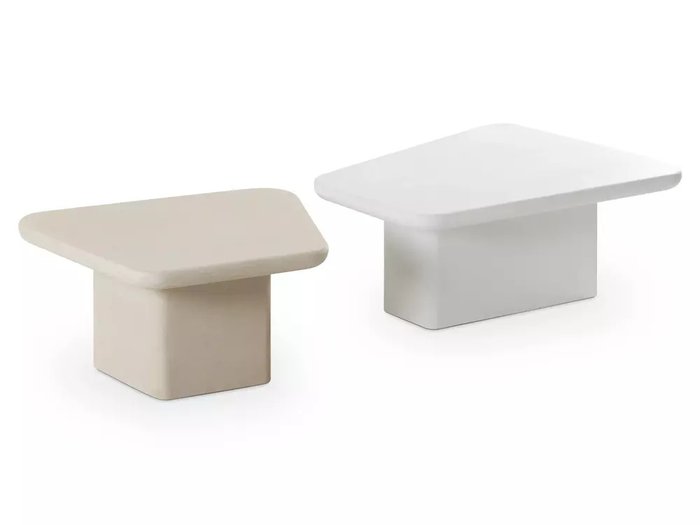 Набор из двух журнальных столиков Beto бело-бежевого цвета Набор из двух журнальных столиков Beto бело-бежевого цвета