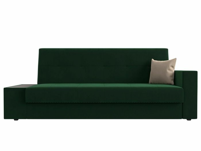 Диван-кровать Лига 020 темно-зеленого цвета со столом слева - купить Прямые диваны по цене 25999.0