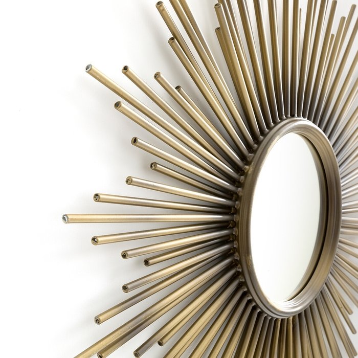 Зеркало-солнце металлическое Soledad желтого цвета - лучшие Настенные зеркала в INMYROOM