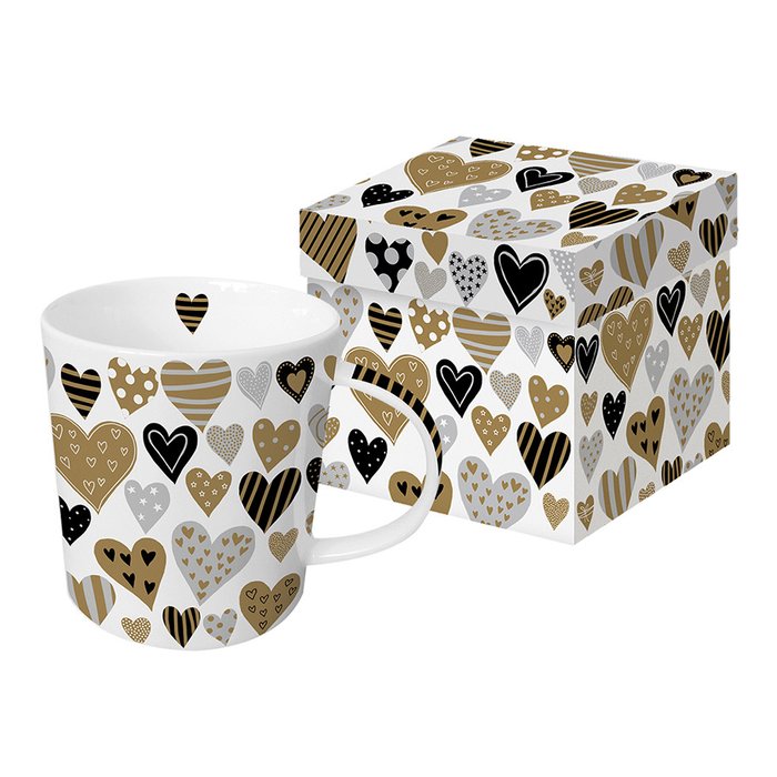 Кружка в подарочной упаковке Paperproducts Design golden hearts 350 мл 