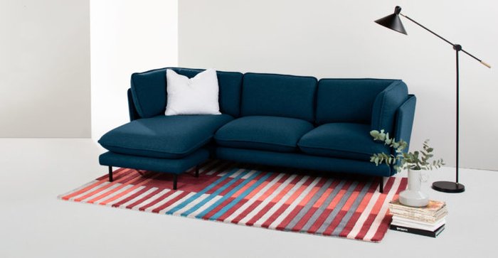 Угловой диван Wes синего цвета - лучшие Угловые диваны в INMYROOM