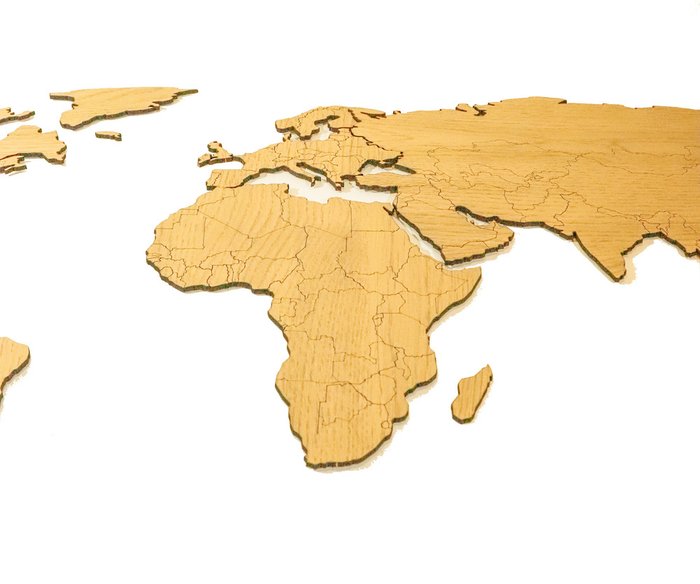 Деревянная карта мира Large цвета Дуб - лучшие Декор стен в INMYROOM