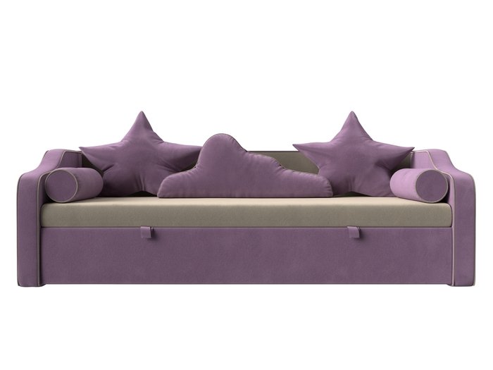 Диван-кровать Рико бежево-сиреневого цвета - купить Прямые диваны по цене 36999.0