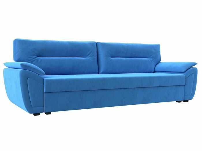 Прямой диван-кровать Нэстор Лайт голубого цвета