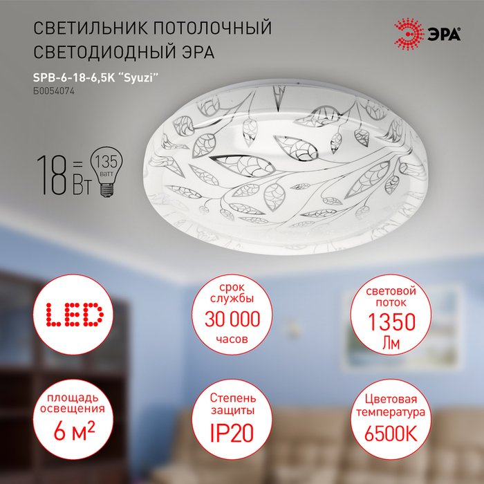 Потолочный светильник Syuzi Б0054074 (пластик, цвет белый) - лучшие Потолочные светильники в INMYROOM