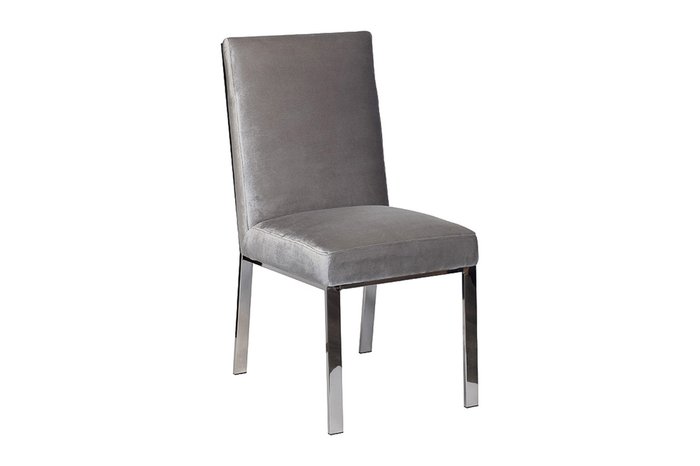 Стул из велюра серого цвета - купить Обеденные стулья по цене 61920.0