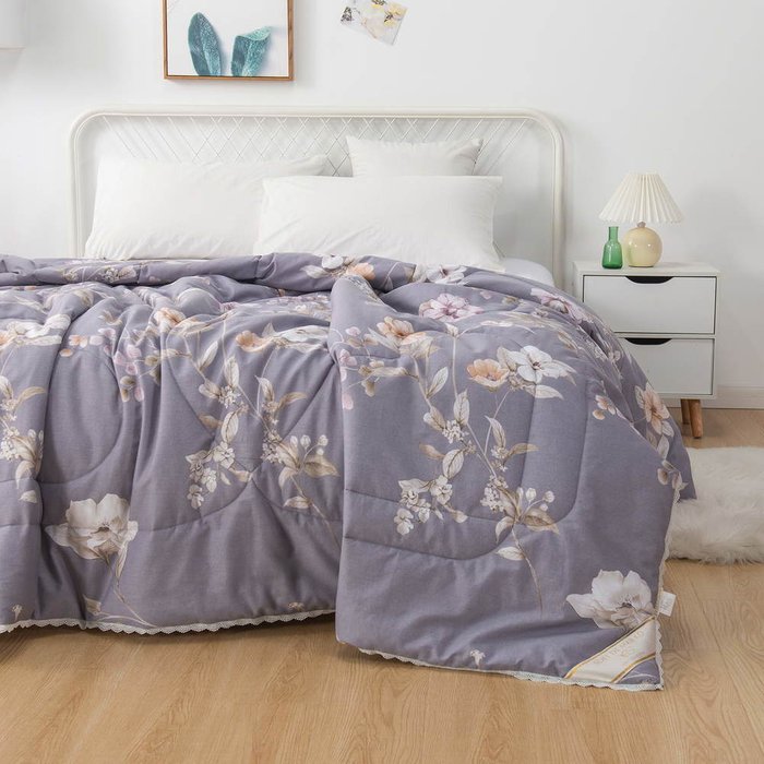 Одеяло Долли 160х220 серого цвета - лучшие Одеяла в INMYROOM