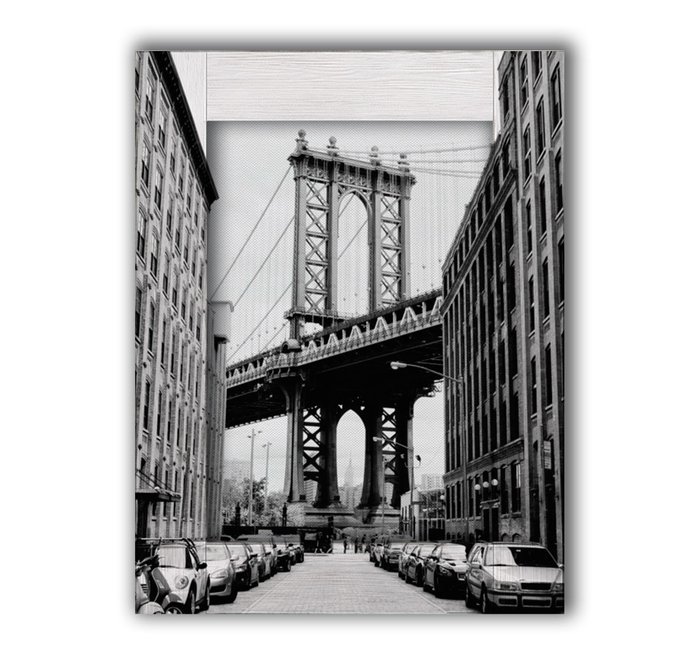 Картина с арт рамой Мост Нью-Йорк 70х90