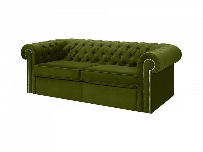 Диван-кровать Chesterfield зеленого цвета - купить Прямые диваны по цене 132930.0