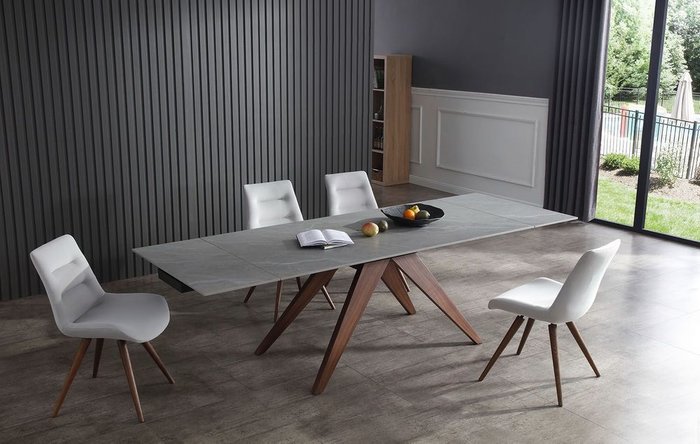 Обеденный стол раскладной Valencia серо-коричневого цвета - лучшие Обеденные столы в INMYROOM