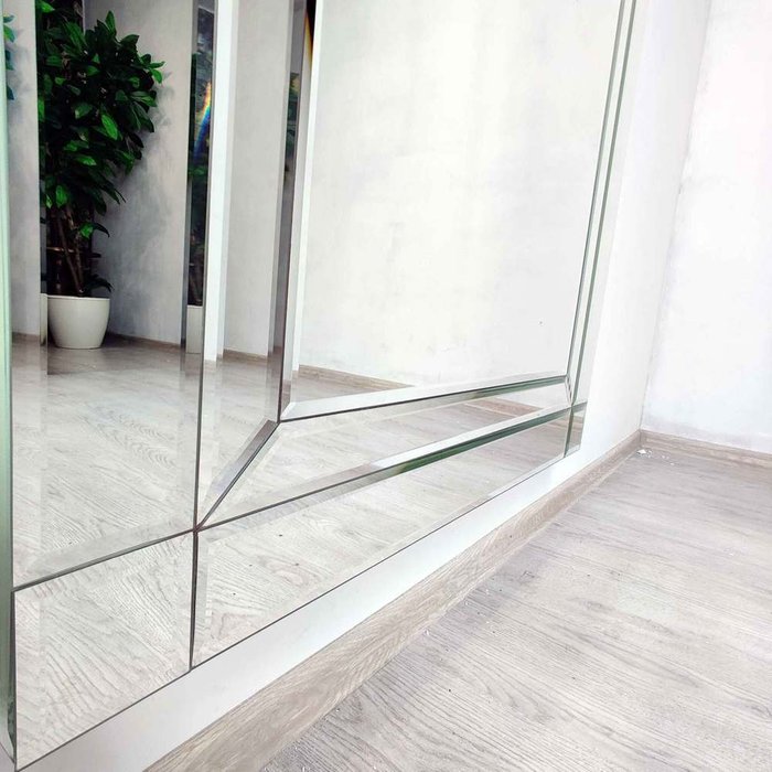 Настенное зеркало Selika 80x180 серебряного цвета - купить Настенные зеркала по цене 55300.0